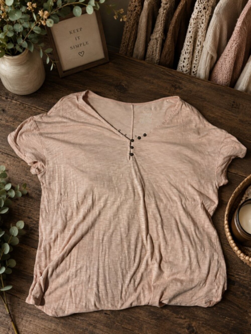🌸 Knox Rose Blush Pink Short Sleeve Top – Women’s XXL 🌸